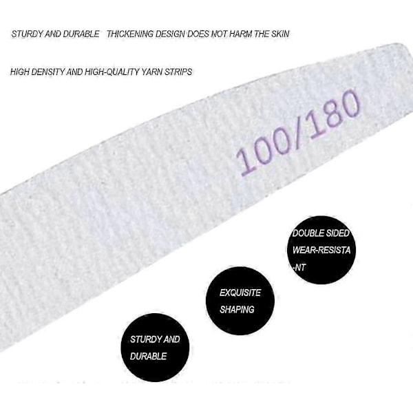 Neglefile, 4 stk. Professionelle neglefile, dobbeltsidet smergellærred, neglefil, neglestylingværktøjer, til neglepleje og styling_SZXM