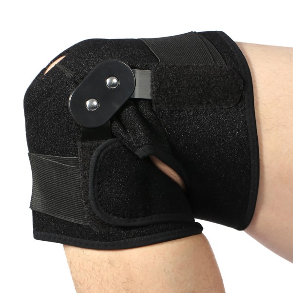 New Fashion Justerbar Sports Knæstøtte Brace Protector Benkompressionsærmer (sorte hængsler)