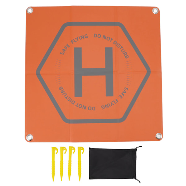 Drone Landing Pad Dobbel Farge Sikkerhetsadvarsel Slogan Design 50cm Kvadrat Vanntett Drone Parkeringsplate