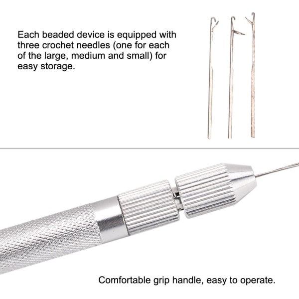 Aluminiumshåndtag Trækløkke Nål Micro Beads Looper Threader til hårforlængelse