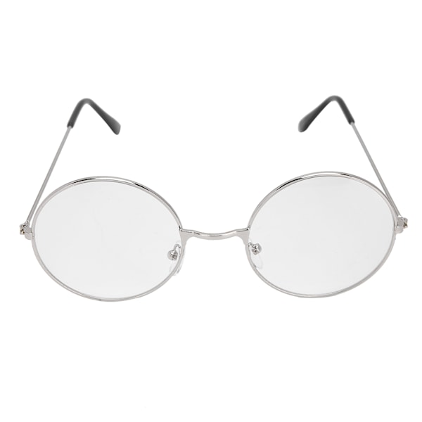 Vintage Style Clear Lens Eyeglasses Unisex Mænd Kvinder Metal Frame Briller Briller Sølv