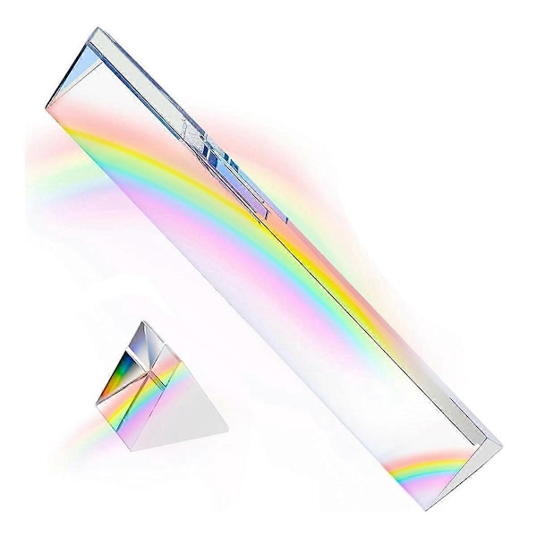 2 st Klar Triangulär Prisma, 6 & 1 tum Långa Optiska Prismor för Undervisning