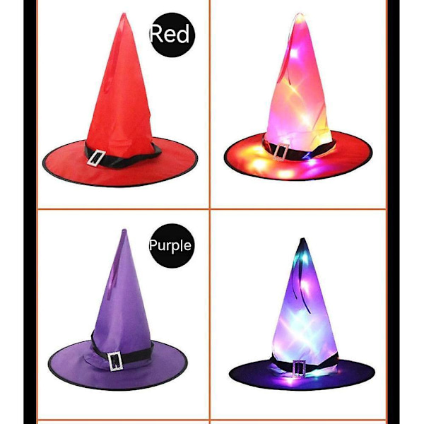 LED-häxhattlampa Orange Halloween Utomhusdekoration Hängande Glödande Hatt 1 Styck