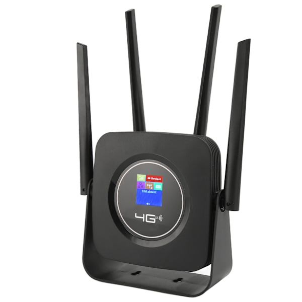 4G LTE trådlös router professionell höghastighets 300 Mbps mobil WiFi-hotspot med SIM-kortplats för europeisk region 100-240V svart EU-kontakt