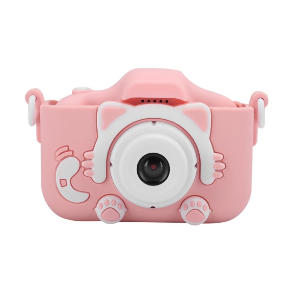 12 MP Mini tegneserie Kitty digitalkamera legetøj med dobbelt kamera til børn Børnerød