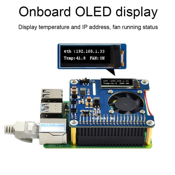 Udvidelseskort Køleventilator Modul til Raspberry Pi 4b 3b POE Ethernet Strøm Indbygget Ventilator