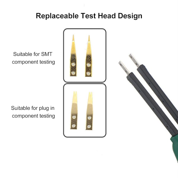 Smart SMD-tester Chip Diode Modstand Kondensator Digital Pincet Elektronisk Komponentanalysator