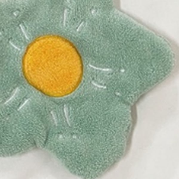 Håndkle Dobbelt Lag Korallfleece Blomsterform Sterk Absorpsjonsevne Myk Håndkle Lysegrønn