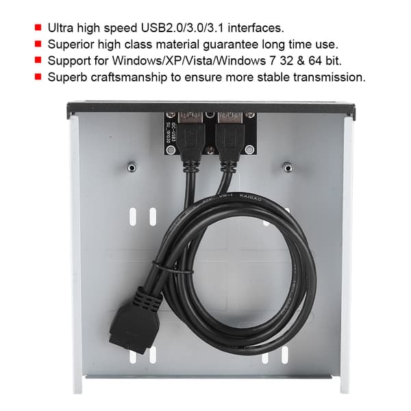 Optisk drev frontpanel til udvidelseskort 2-ports USB2.0/3.0/3.1 skrivebordstilbehør