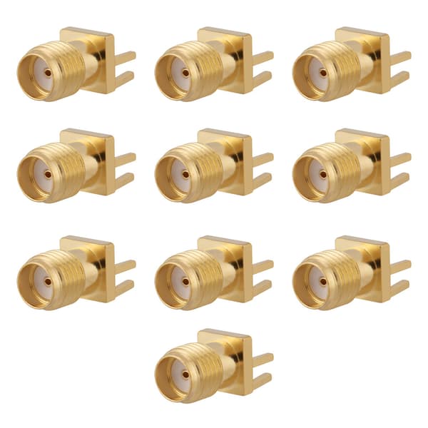 10 stk. messing SMA hunn basekontakt Jack PCB-montering 50 Ohm RF-kontakter