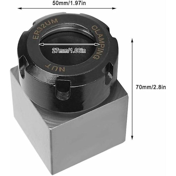 Pihdit, ER-32 neliöpihdit työkaluterästä, pihdit CNC-sorvin kaiverruskoneeseen (1 kpl)