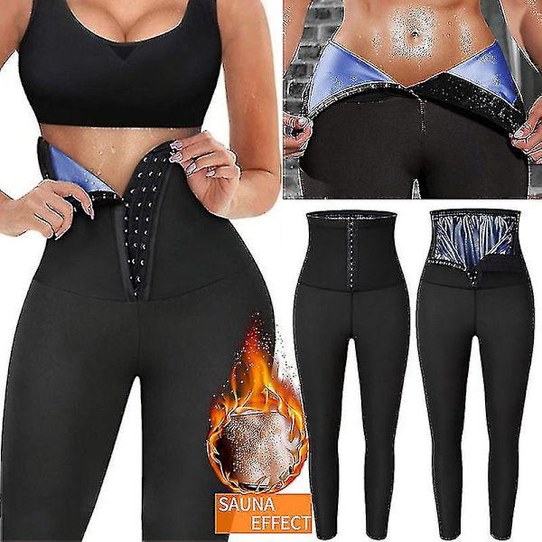 Høy midje Sauna Svette Leggings for kvinner - Slankende Body Shaper med termokompresjon, midjetrener for trening og trening