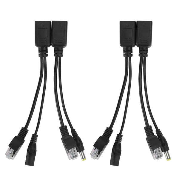 2 par POE Splitter Netværkskamera Strømforsyningsmodul Separator Overvågningsudstyr 12V