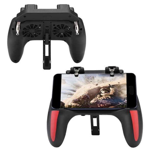 Mobiltelefon Spelkontroll med Dubbla Kylfläktar Värmeavledning Gamepad Power Handle