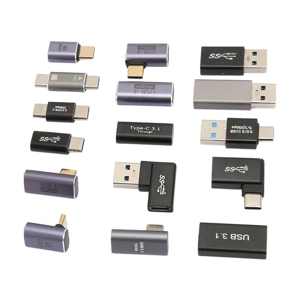 16 st USB-adaptrar USB 3.0 3.1 Typ C Aluminiumlegering Olika Vinklar USB-adapterkit för Telefon Dator Periferiutrustning