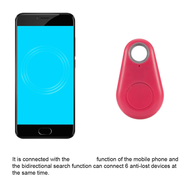 Mini Bluetooth Tracker Bag Lommeboknøkkel Kjæledyr Anti tapt Smart Finder Locator Alarm rød red