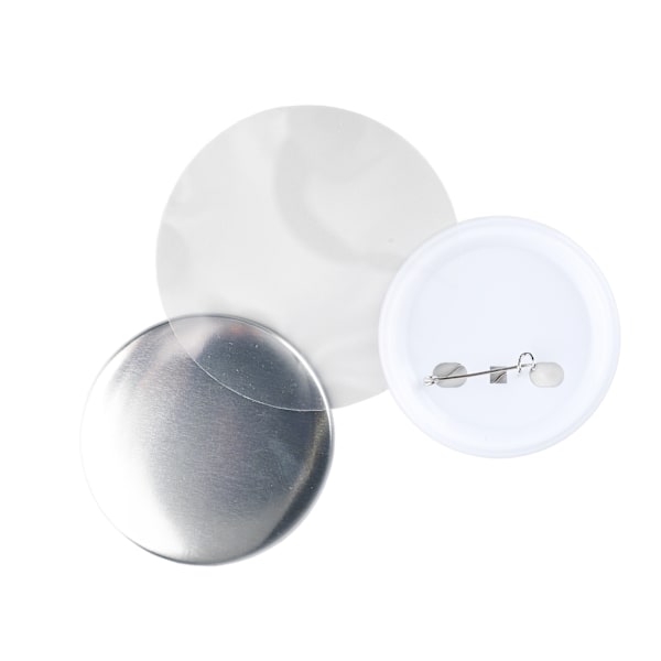 100 set knappnålsknappdelar 2,3 tum diameter plåt plastbas knapptillverkningstillbehör för märke hantverk DIY