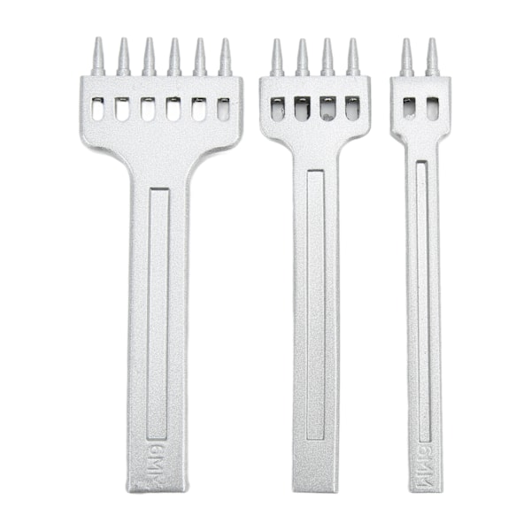Lærpinner i 2, 4 og 6 tenner - Sinkpinner i sinklegering - Hvit, fin glans - Stor åpning - Speilblank overflate - Sydd - 6 mm