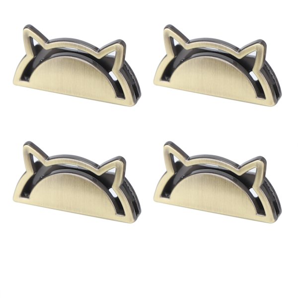4 Set Metall Dekorativt Spänne Katt Klämma Stopper Läder Varor Bagage Jeans DIY Tillbehör Brons B01-51-52058