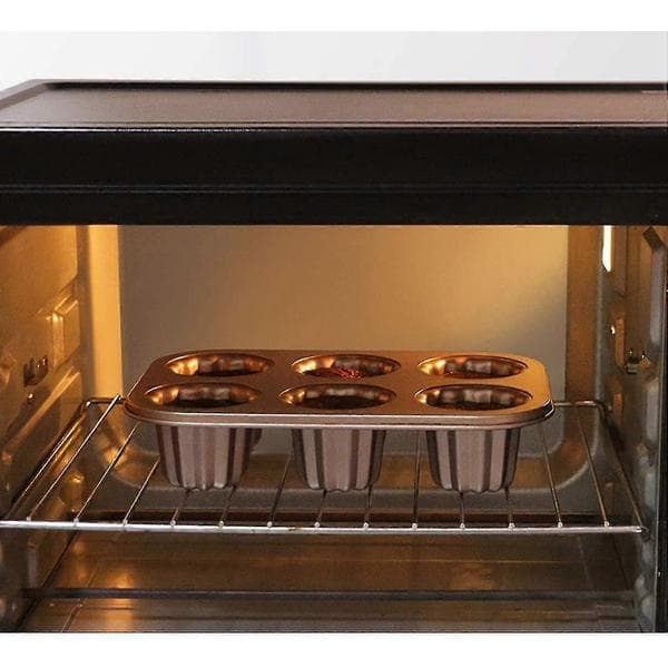 Caneléforme, Bageform i Kulstofstål, Non-stick, Bage- og Køkkenredskaber, Franske Kager, Custardkageform (6-hul)