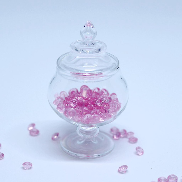 2 x Dockskåp Miniatyr Glas Godisburk Flaska Kök Mat Dekor 1/12 Typ 1
