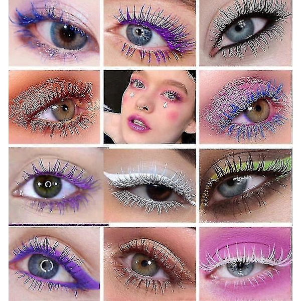 Vandtæt Dobbeltsidet Farve Mascara - Langtidsholdbar & Anti-Sved - Tyk & Bukkerende SORT
