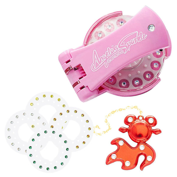 Automatisk Hårflätningsmaskin Med Diamantdekoration - Stylingverktyg Tillbehör Rosa