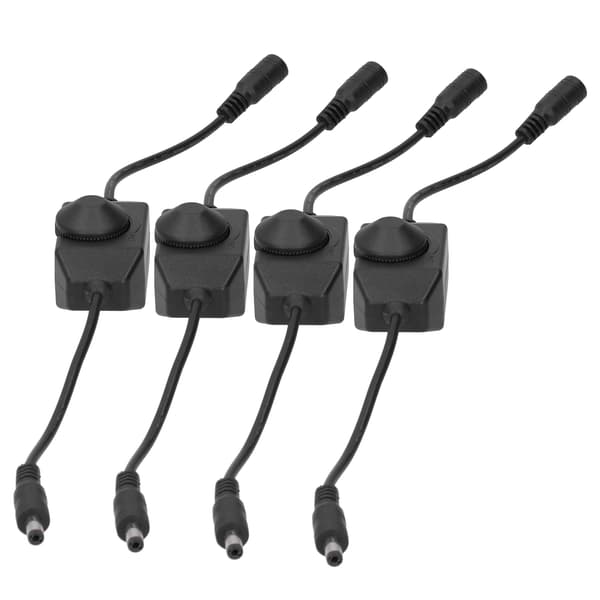 4 stk. 12V LED lysdæmperlampe trinløs dæmperknap controller tilbehør sort