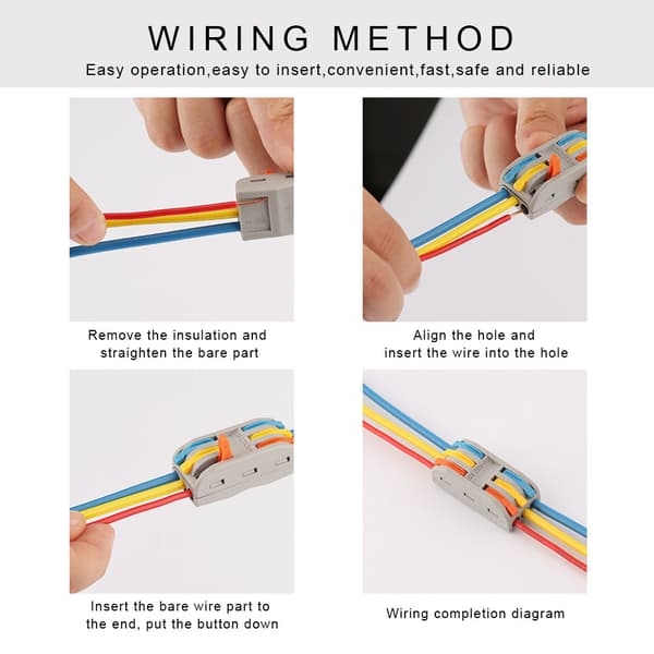 20 STK 11~28AWG PCT-2-3 Elektrisk Kabel Hurtig Ledningsforbindelse Leder Terminalblok
