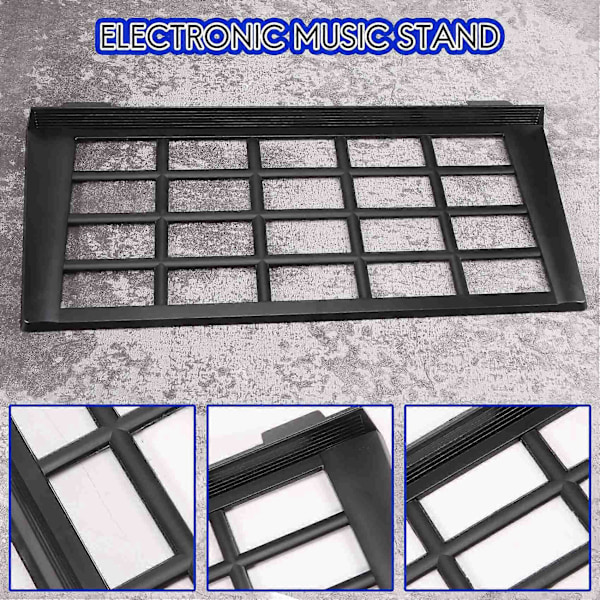 Notestativ for keyboard, noteark, holder for musikkinstrumentdeler