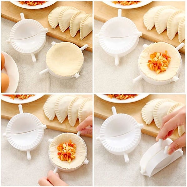 Perfekt Dumpling Maker Sæt - 5 Pak Dumpling Værktøjer med Flere Størrelser, Ideel til Tærter og Dejpresse - 5,5/7,5/9,5/12/15,5cm