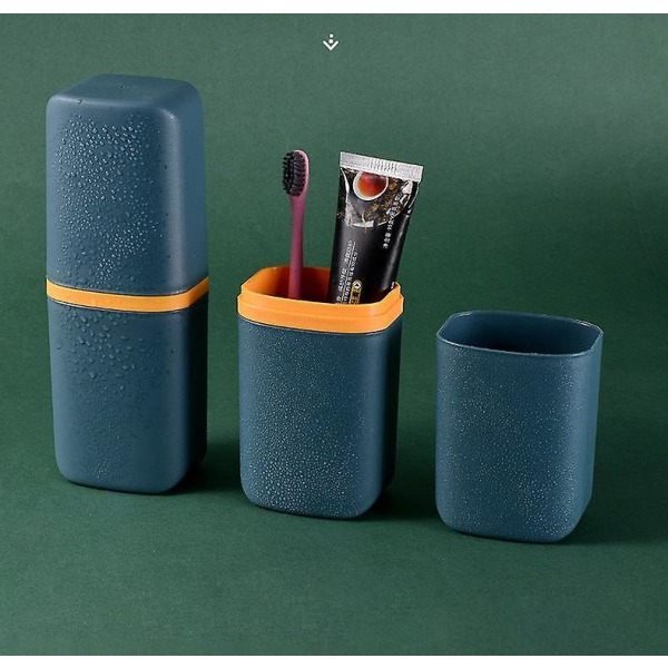 2-Pack bærbar reise plast tannbørste oppbevaringsboks Grønn