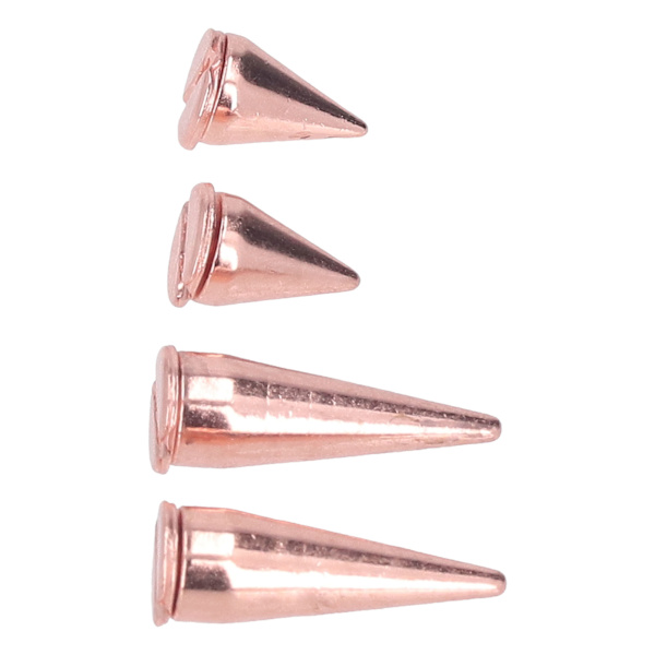 20 st 7x10mm 7x20mm Punk Cone Spikes Nitar Roséguld Metall Galvaniserad Spike Skruv Nitar För DIY Kläder Väskor