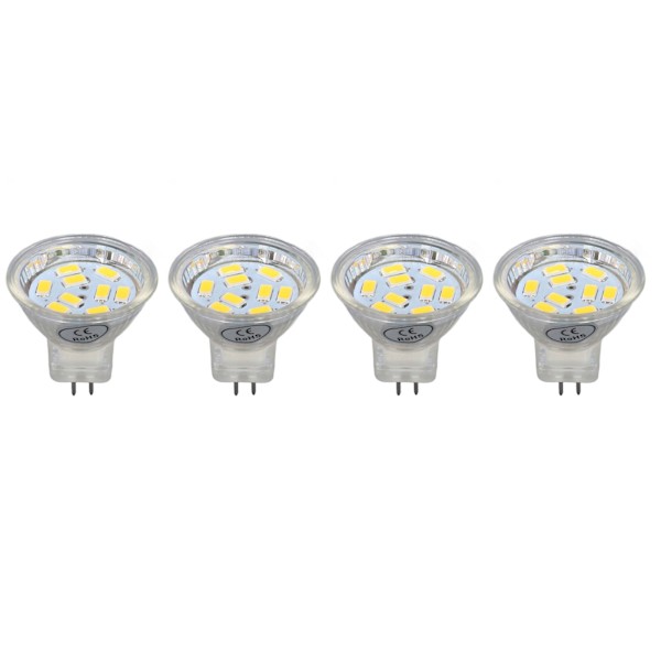 4 kpl MR11 LED-polttimo 3W 300lm polttimo 9 helmällä kaksinastainen pohja kohdevalaisimiin maisemalamppu Lämmin valkoinen valo