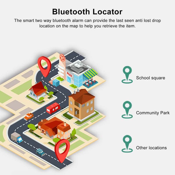 W8 Bluetooth Locator Realtids Bærbar 5V/1A Intelligent Tovejs Item Finder til Android Hvid