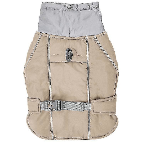 Hundkläder Förtjockad Hund Bomullsjacka Utomhus Vattentät Hundväst Husdjursartiklar Zekai Beige XL