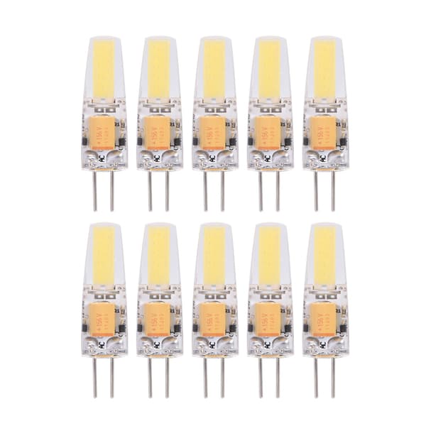 10 st AC/DC12-24V G4 COB LED-lampor Ej dimbar silikonlampa (varmvit)