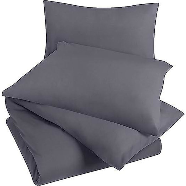 Mjukt borstad mikrofiber set - King Size 220x240cm med 2 örngott 50x75cm - Grå sängkläder