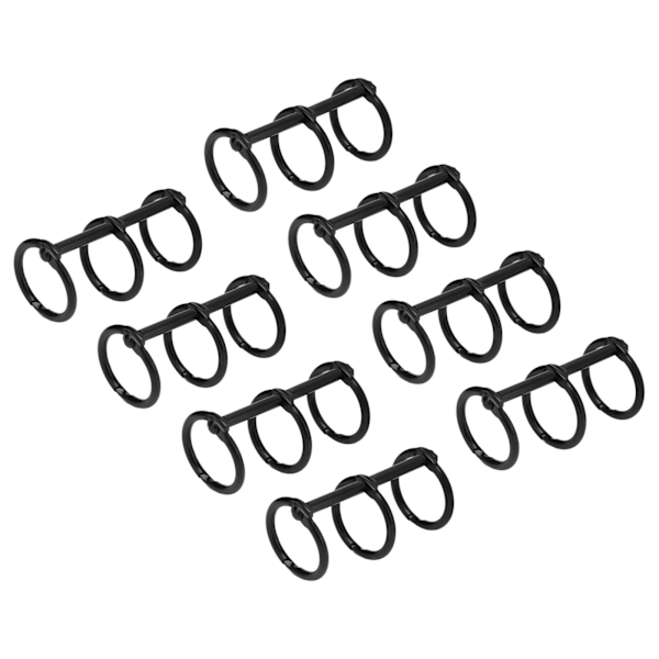 Genanvendelige 3-huls metalringe til gør-det-selv-perler, sort