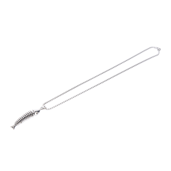 Fashionale halskæde med fiskebensvedhæng Titanium stål Stilfuld halskæde til mænd