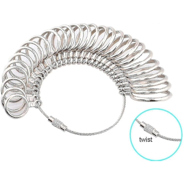 Ringstorleksmätare, 4 Storlekar Ringmätsticka Metall Dorn & Fingerstorleksmätare Set Zekai