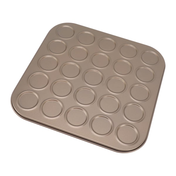 Muffin Top Pan Macaron Bageplade Pan Muffin Bakke Bageform Kulstofstål Bageplade til Ovnbagning Guld 25 Hul