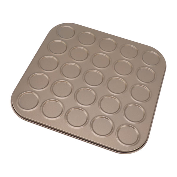 Muffin Top Pan Macaron Bakeware Pan Muffinbrett Bakeform Karbonstål Bakeware for Stekeovn Baking Gull 25 Hull
