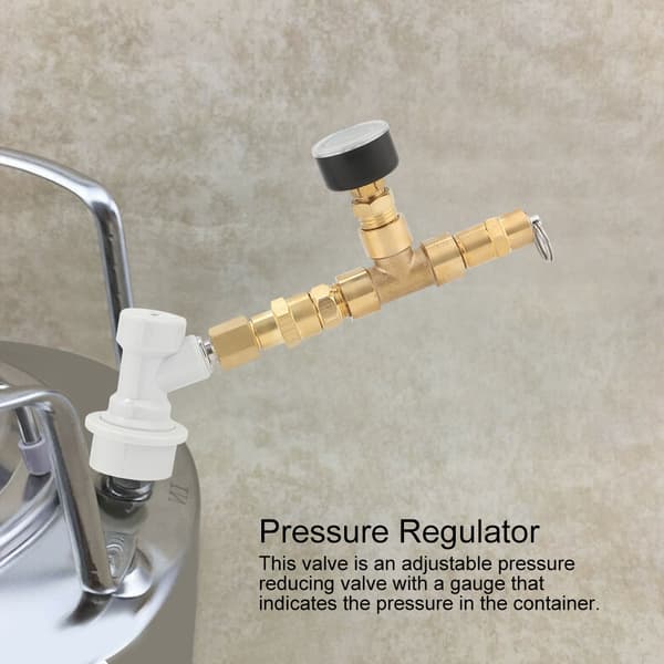 Tryckregulator Mätarventil med Anslutningsenhet Bryggutrustning Tillbehör 0-30PSI med Vit Anslutning