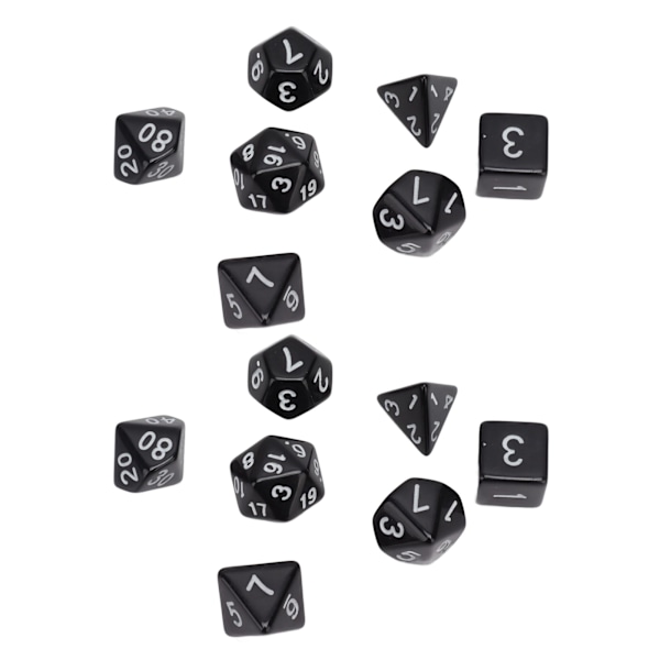 14 PCS Multi Faceted Dice Hvite Tall Digital Dice Bordspill Pedagogisk Terningsett