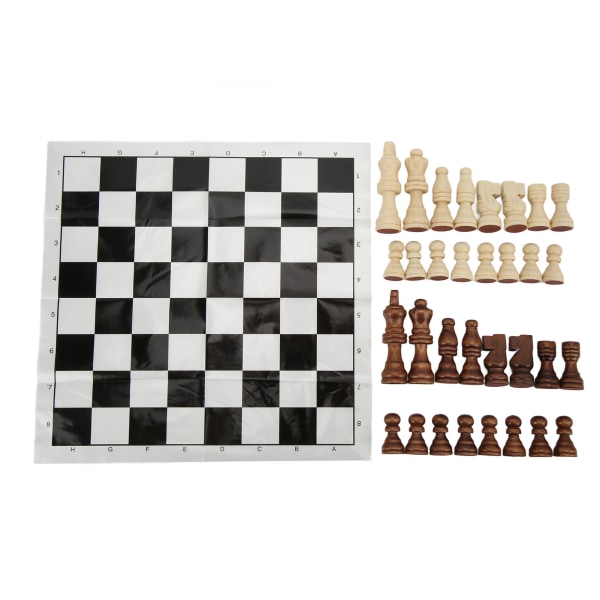 Bærbart sammenfoldelig skakbrætspilsæt med 32 stykker - perfekt til feriefester!