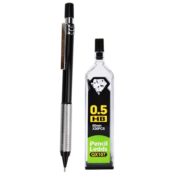0,5 mm mekanisk penna metall automatisk penna mekanisk penna startpaket med 30 st påfyllningar för ritning skrivning