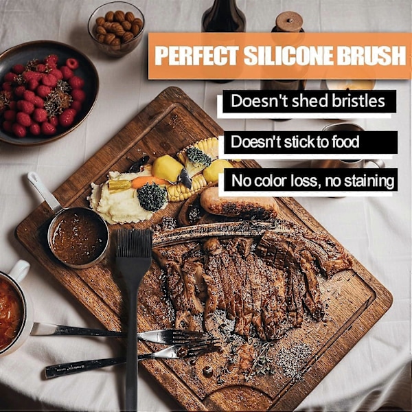 stk. sort silikonebagepensel til bagning, grillning, oliering, smørsauce