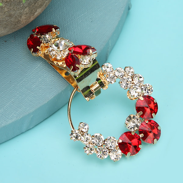 Rhinestone Crystal Buckle Flower Round DIY Vaatteiden ompelutarvikkeet Lisävarusteet Punainen Pyöreä