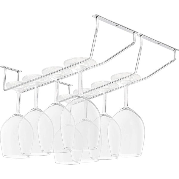 Ripustettava lasiteline baariin ja keittiöön - 2 kpl - kromiteräs - 34 x 11 cm